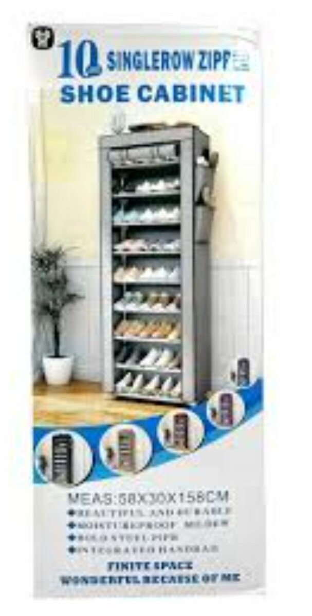 Meuble chaussures 10 étagères gris