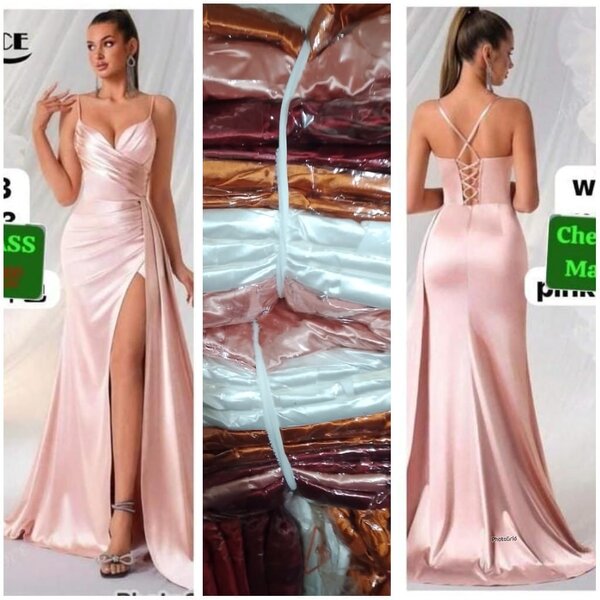 Robe de soirée longue en satin