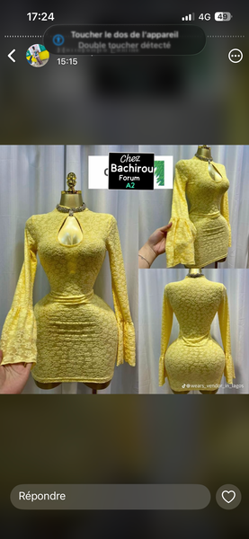 Robe moulante jaune élégante