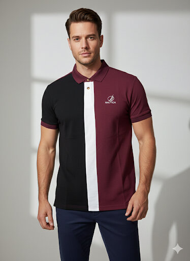 Polo homme bicolore élégant