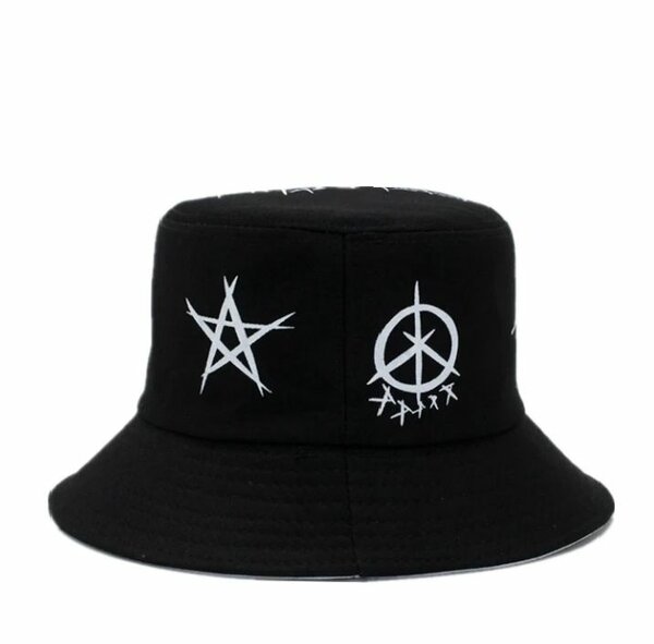 Chapeau Bob Noir Graphique