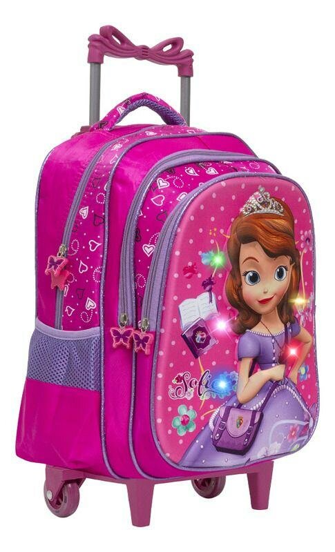 Cartable fille rose avec roues
