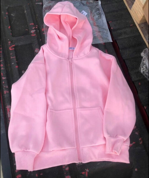 Veste à capuche rose unie