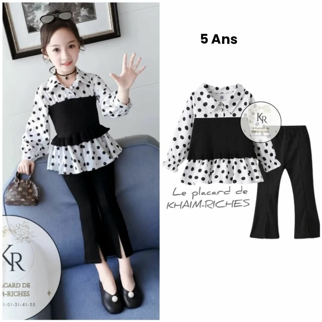 Ensemble Fille Pois et Pantalon