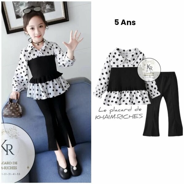 Ensemble Fille Pois et Pantalon