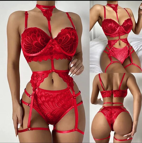 Ensemble lingerie rouge sexy
