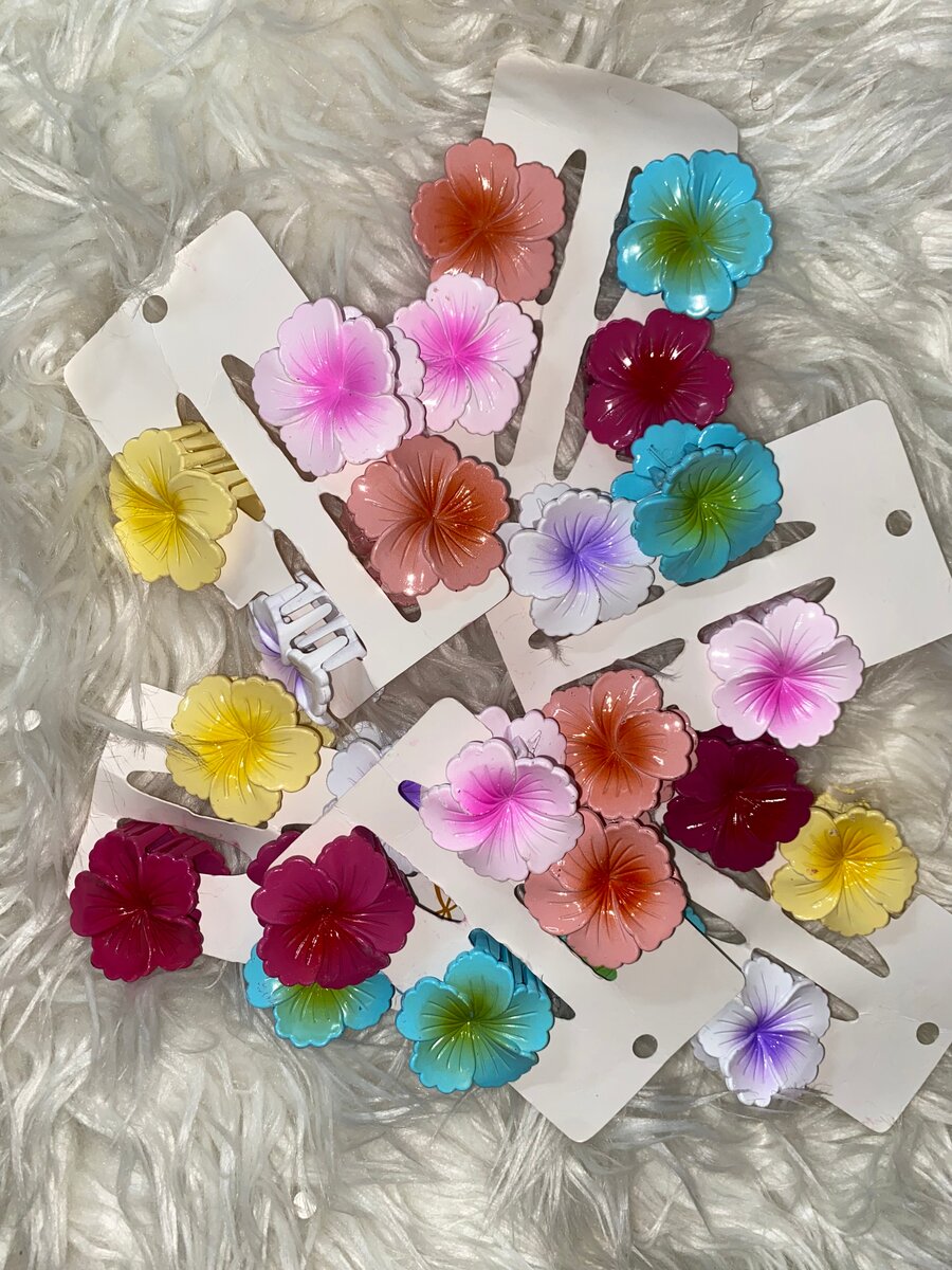 Clips à Cheveux Fleurs Colorées