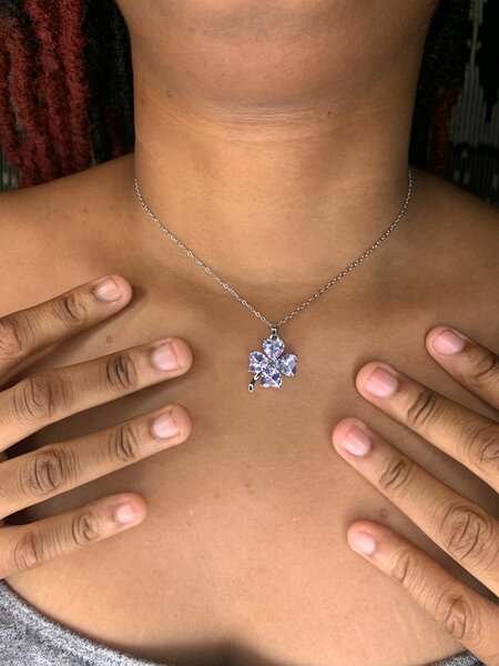 Silver Necklace with Cubic Zirconia Pendant