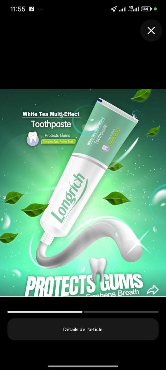 Dentifrice Thé Blanc Longrich