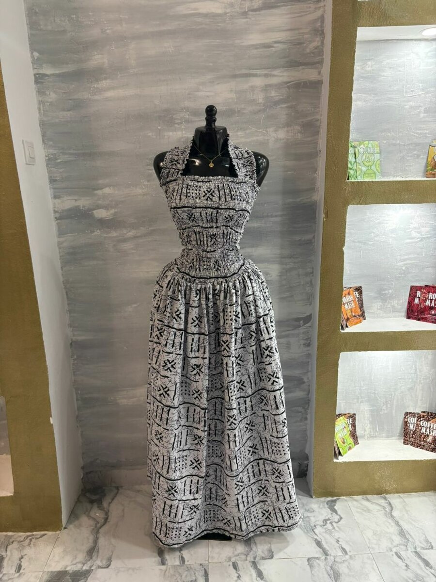 Robe longue imprimée ethnique