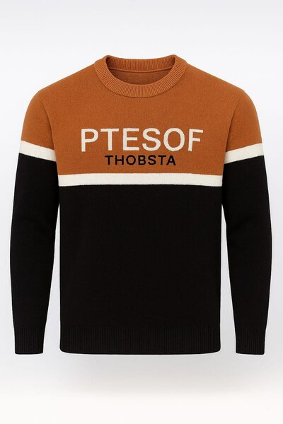 Pull en tricot bicolore