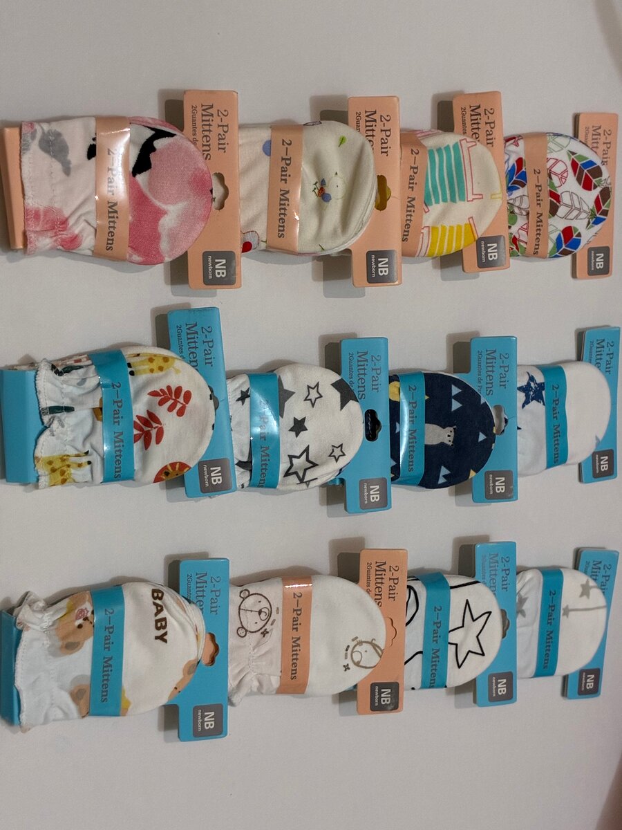 Moufles bébé en coton doux