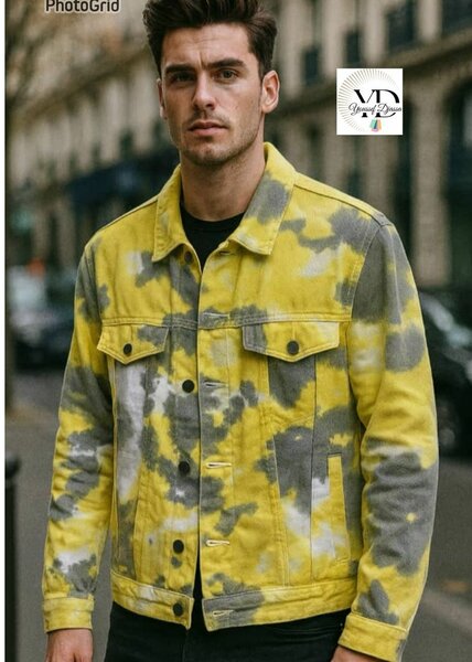 Veste en denim tie-dye homme