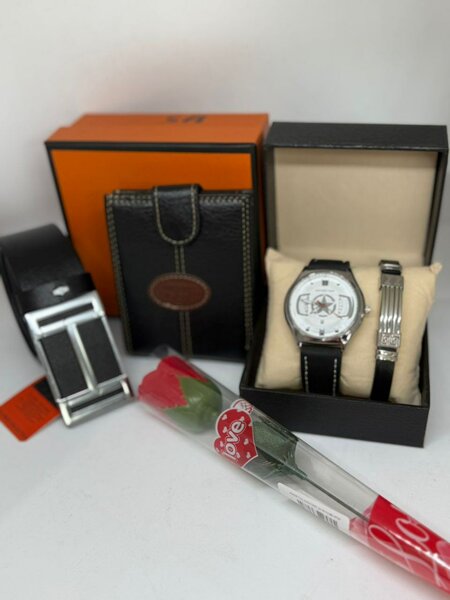 Montre Homme Luxe avec Ceinture et Porte-Carte