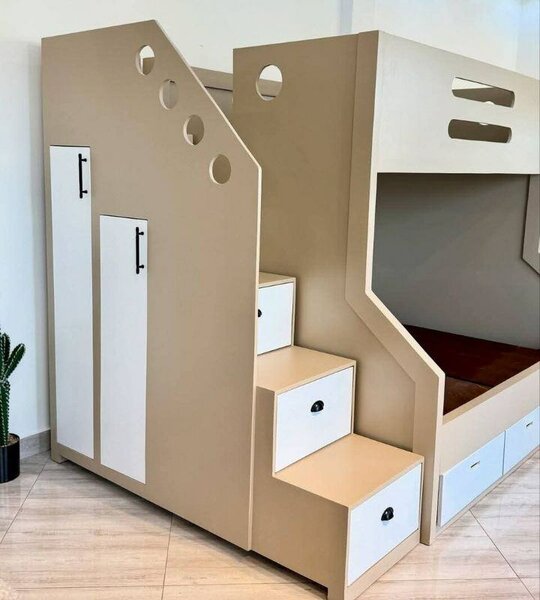 Lit mezzanine enfant avec rangement