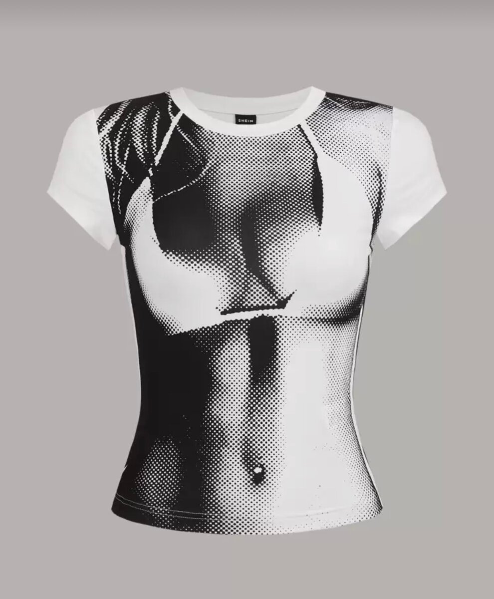 T-shirt imprimé illusion féminin