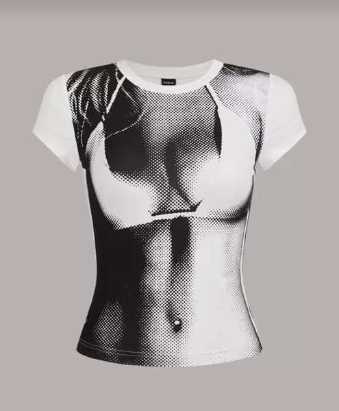T-shirt imprimé illusion féminin