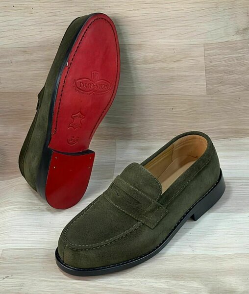 Mocassins en daim vert
