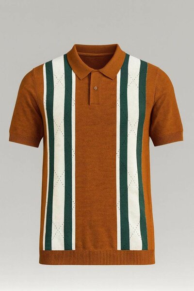 Polo rétro à rayures élégantes