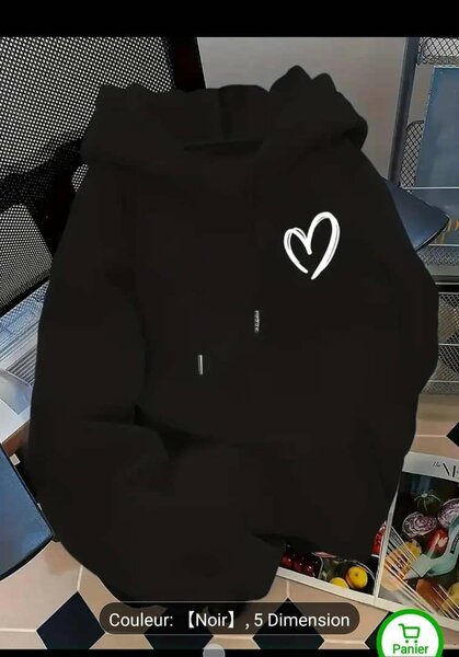 Sweat à capuche coeur