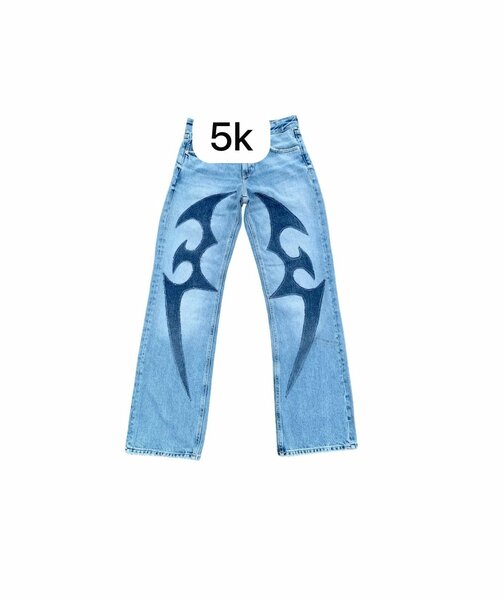 Jeans Vintage avec Motifs