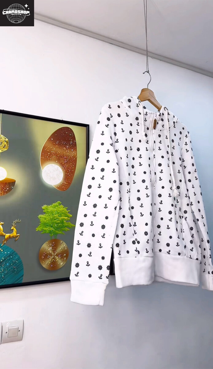 Sweat à capuche à motif ancre