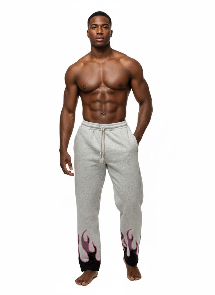 Pantalon de survêtement à motif flamme