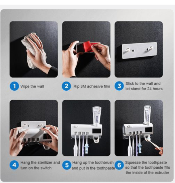 Support stérilisateur UV brosses