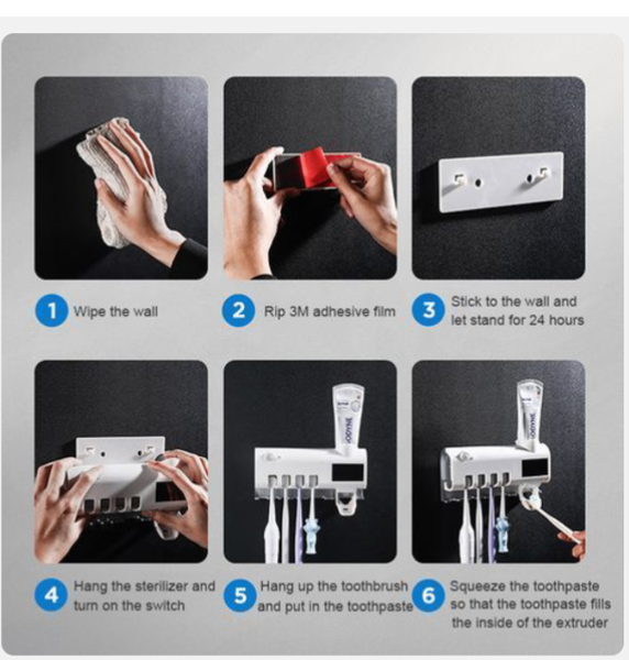 Support stérilisateur UV brosses