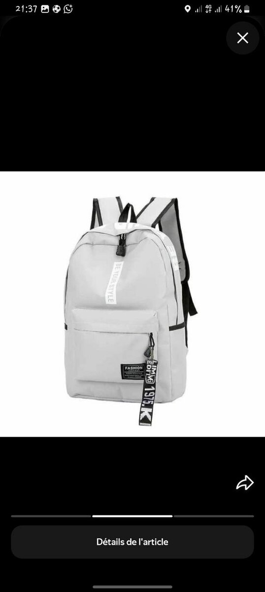 Sac à dos tendance unisexe