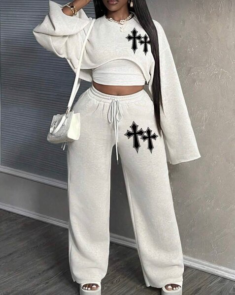 Ensemble survêtement femme gris clair 'New York'