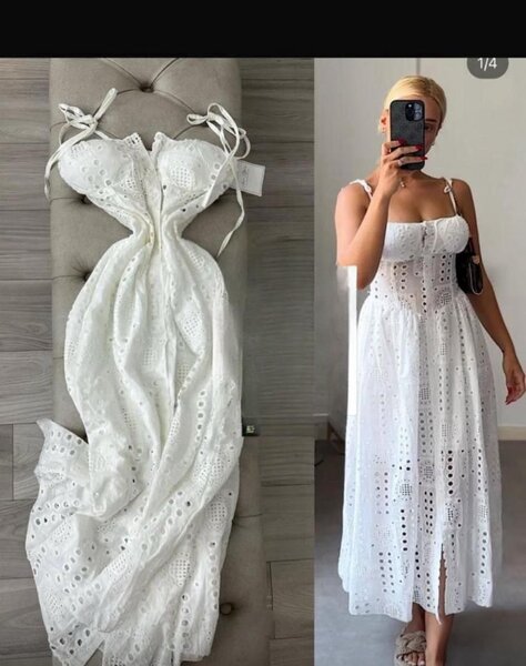 Robe d'été en dentelle blanche