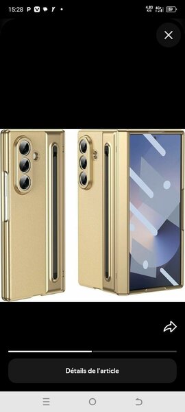 Coque téléphone pliable en doré