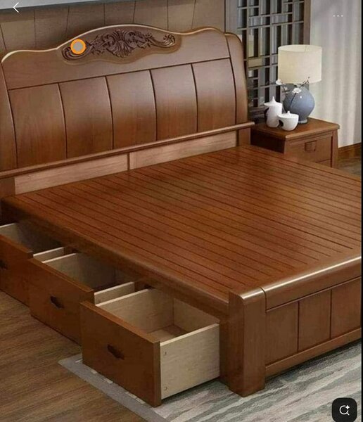 Lit en bois avec rangement