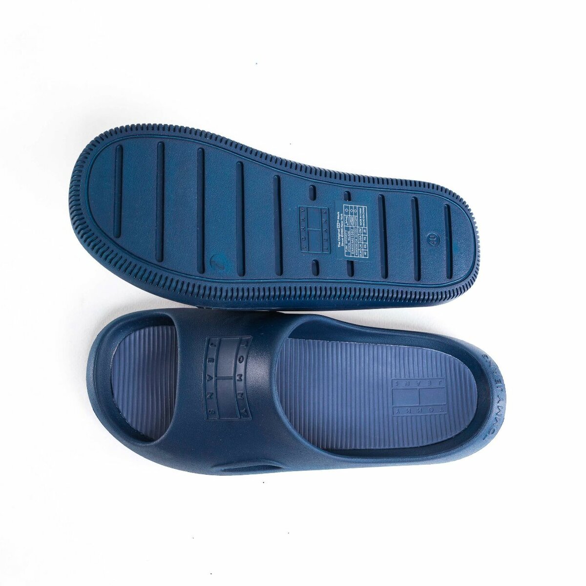 Mules bleu marine en caoutchouc Tommy Hilfiger