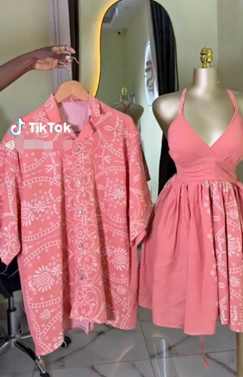 Ensemble robe et chemise fleuri pour femme