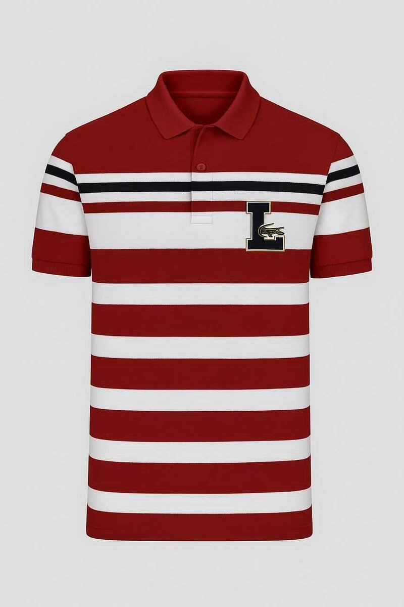 Polo Rayé Rouge Homme