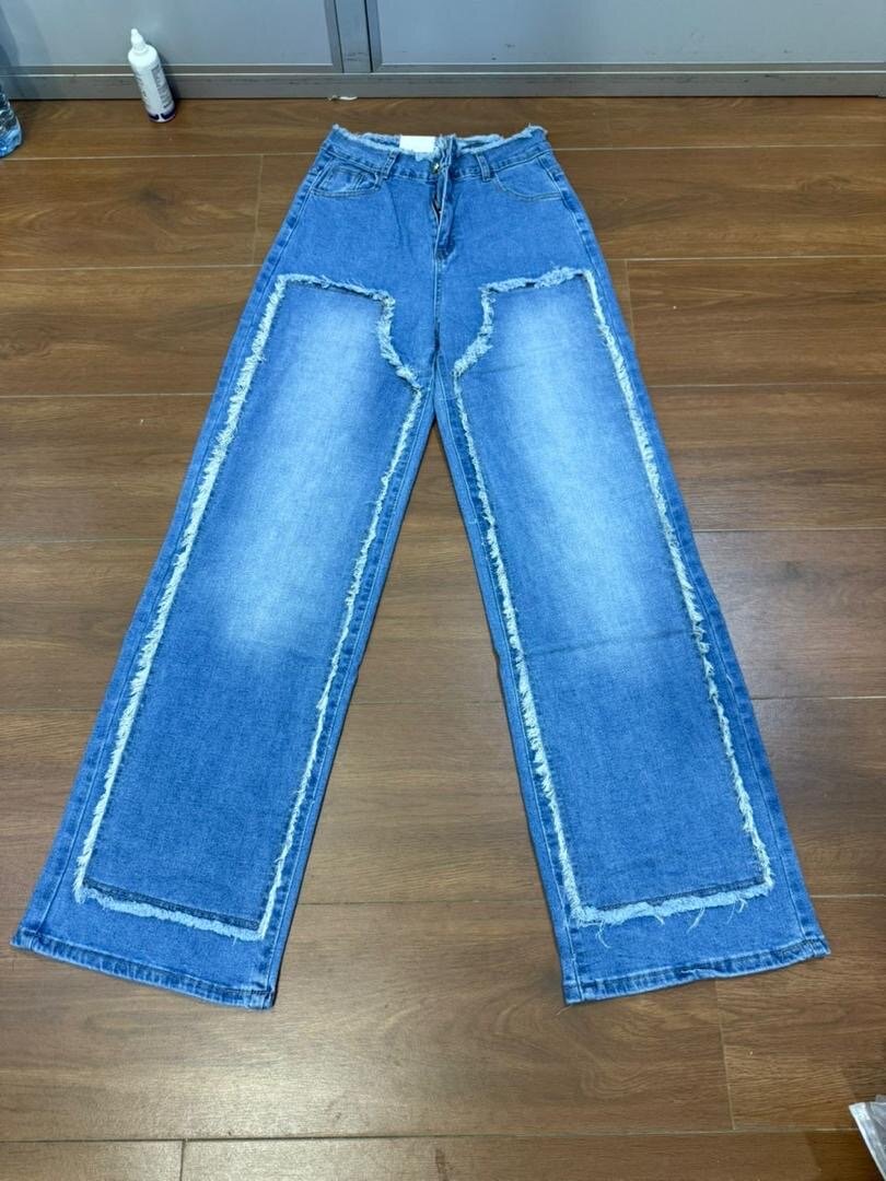 Jean flare à franges mode