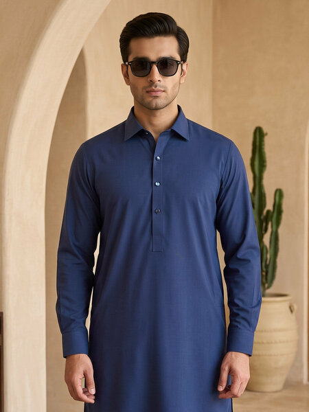Royal Blue Designer Shalwar Kameez (SK-771)