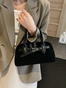 Shein - Vintage Suede Messenger Bag For Women