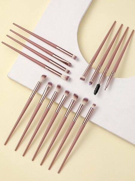 Shein - 15pcs makeup brush sets Premium Synthetic hair Eyeshadow Blending brush sets cosmetics tools for face and eyes