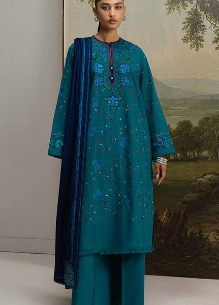 Coco by Zara Shahjahan Unstitched Khaddar 3 Piece Suit CZS26UKW TABASSUM 7A - Winter Collection