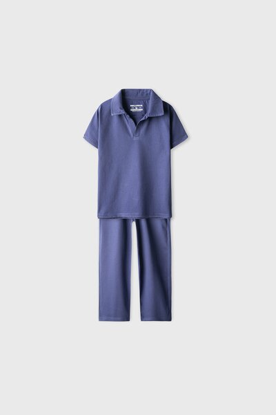Mid Blue Jersey Co-ord Set