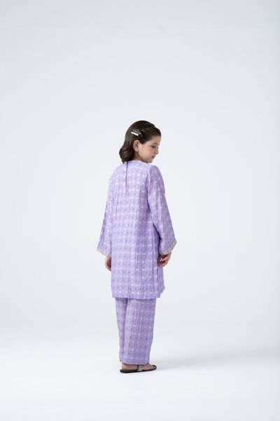 Lilac Embroidered Kurta Set - 2pc