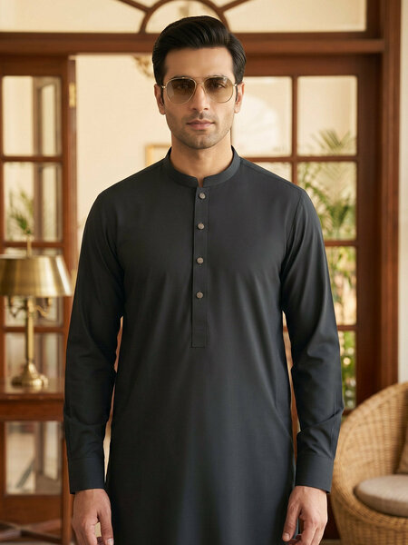 Dark Green Designer Kurta Shalwar (SK-688)