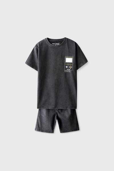 Boys Wash Effect Jersey Co-ord Set