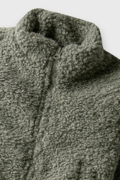 Girls Olive Luxe Sherpa Jacket