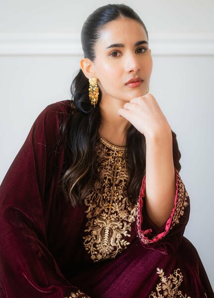 Atelier Velours by Rashid Textiles RTW Embroidered Velvet 2 Piece Suit RT26RAV Rania - Festive Collection