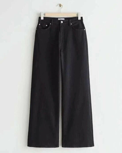 Emerce - Plain Wide Leg Jeans - Black