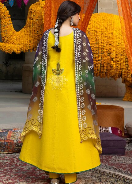 Bandhani by Al Zohaib Unstitched Embroidered Premium Lawn 3 Piece Suit AZ26UB D-4 - Summer Collection
